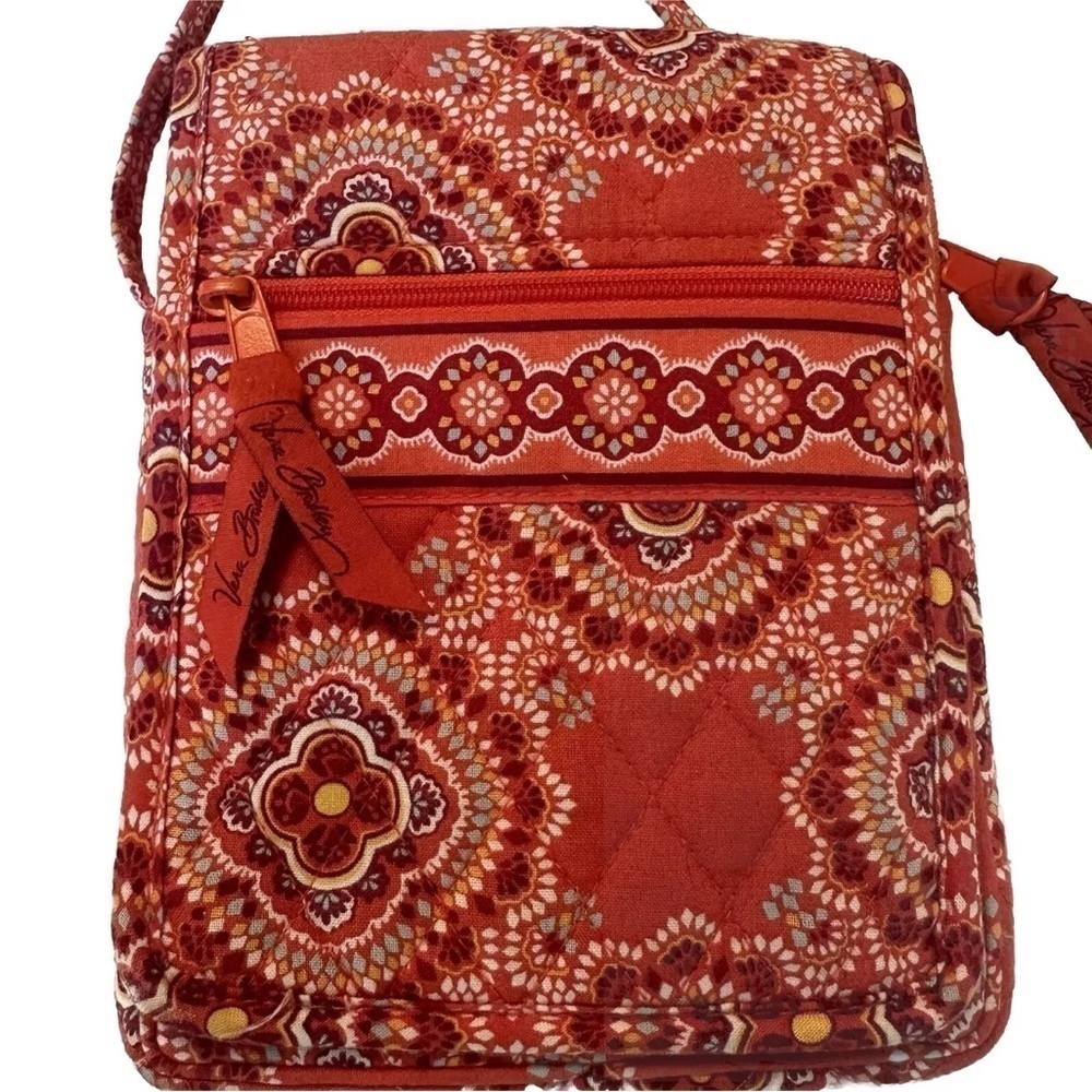 Vera Bradley Paprika Mini Hipster Crossbody Purse Bag Boho Floral Print Orange